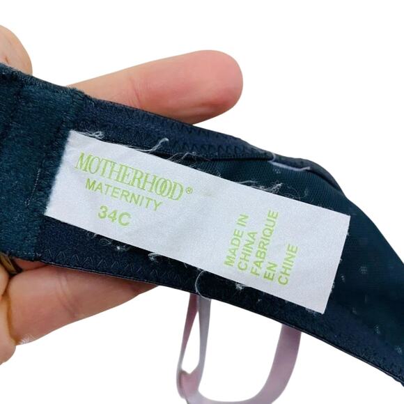 Motherhood Maternity Grey Pink Polka Dot Nursing Bra 34C - Picture 7 of 9